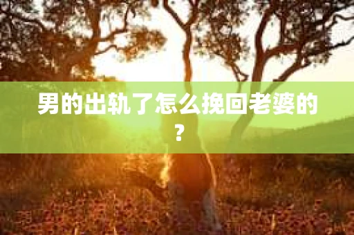 男的出轨了怎么挽回老婆的？
