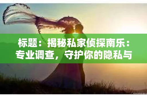 标题：揭秘私家侦探南乐：专业调查，守护你的隐私与权益