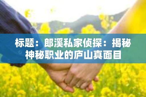 标题：郎溪私家侦探：揭秘神秘职业的庐山真面目