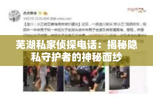 芜湖私家侦探电话：揭秘隐私守护者的神秘面纱