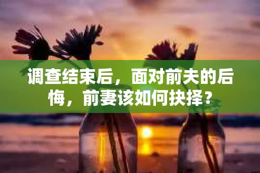 调查结束后，面对前夫的后悔，前妻该如何抉择？
