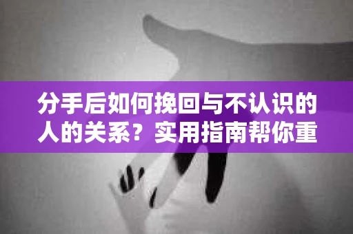 分手后如何挽回与不认识的人的关系？实用指南帮你重拾失去的联结