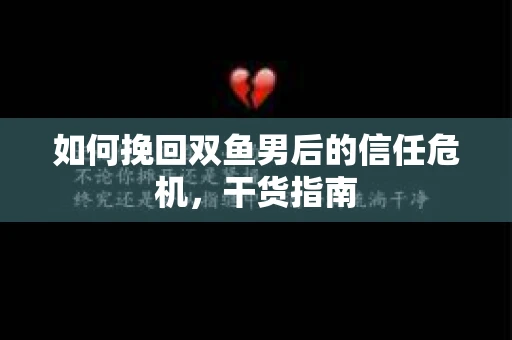 如何挽回双鱼男后的信任危机，干货指南