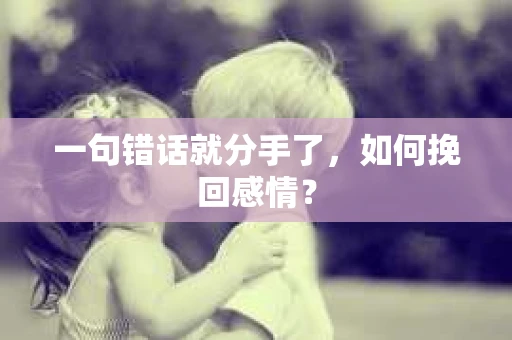 一句错话就分手了，如何挽回感情？